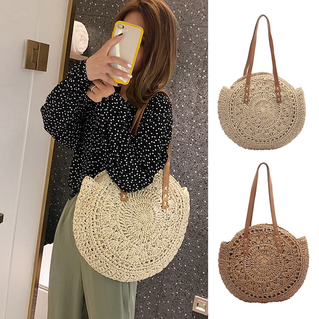 Sac Cabas Rond Tressé "L'Échappée" | Style Bohème Chic & Naturel