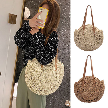 Sac Cabas Rond Tressé "L'Échappée" | Style Bohème Chic & Naturel