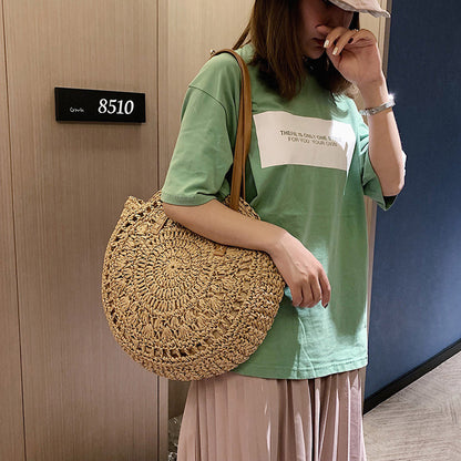 Sac Cabas Rond Tressé "L'Échappée" | Style Bohème Chic & Naturel
