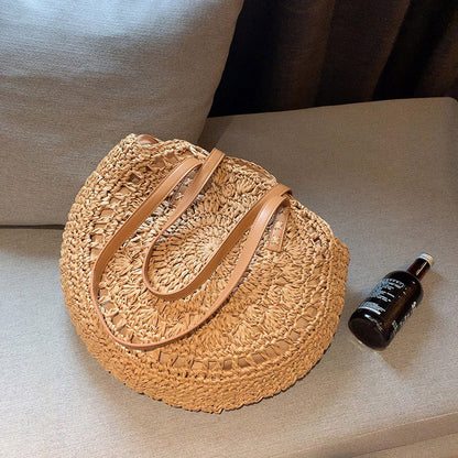 Sac Cabas Rond Tressé "L'Échappée" | Style Bohème Chic & Naturel