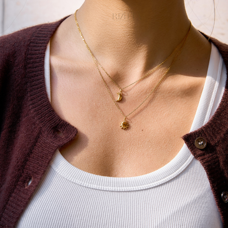 Collier Double Rang "L'Éclat Solaire" — Acier Inoxydable & Plaqué Or 18K